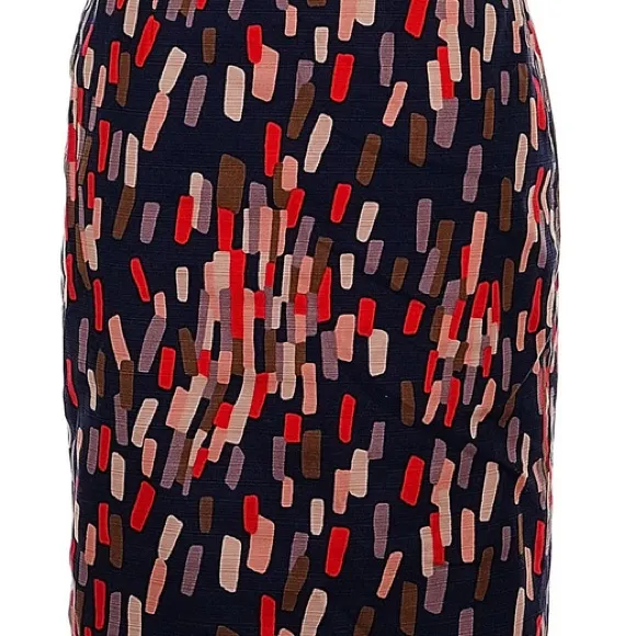 Boden Confetti Navy Colorful Multicolor Pencil Skirt | US 8L Blue Size undefined - Image 10