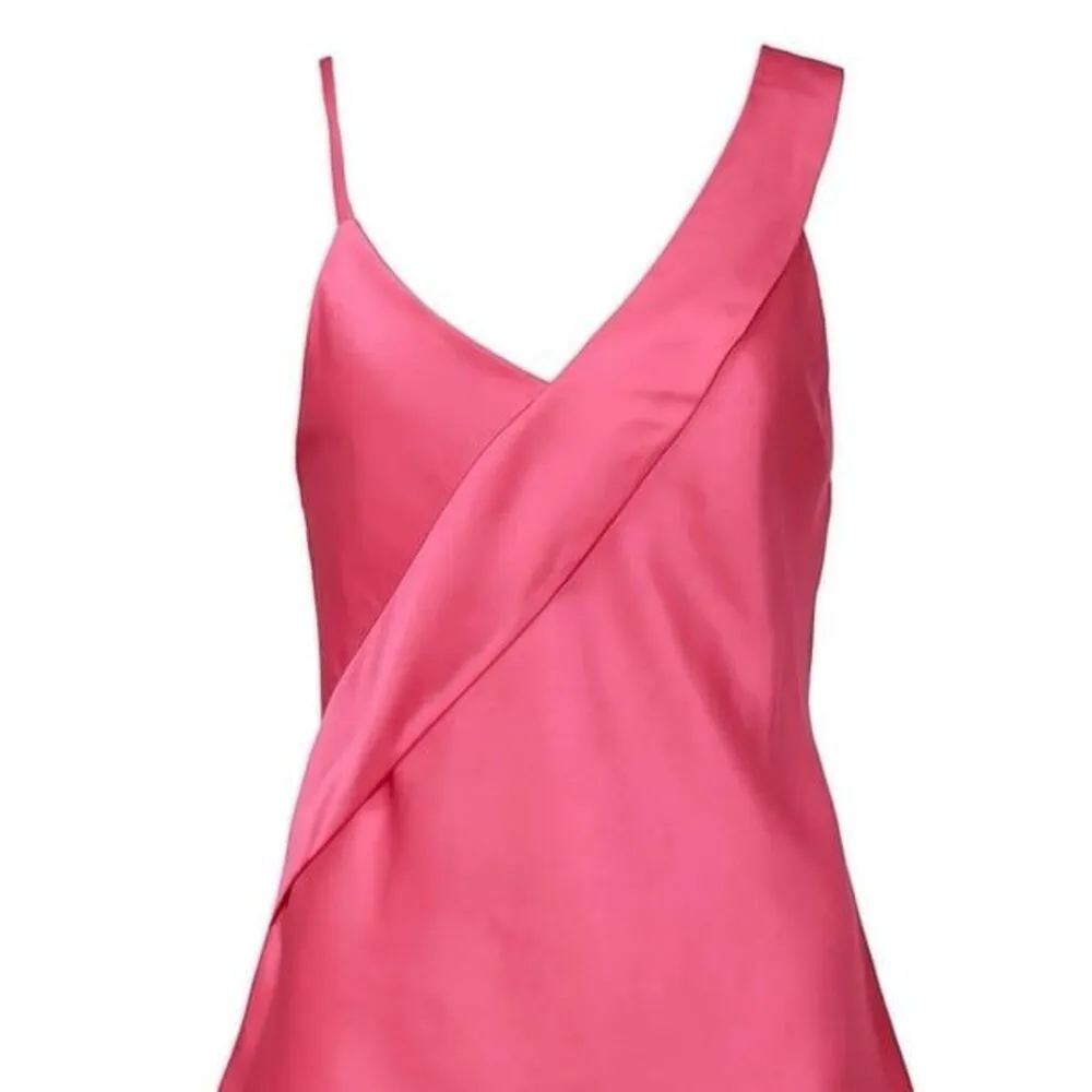 Helmut Lang hot pink fuschia satin slip sash tank - Image 4