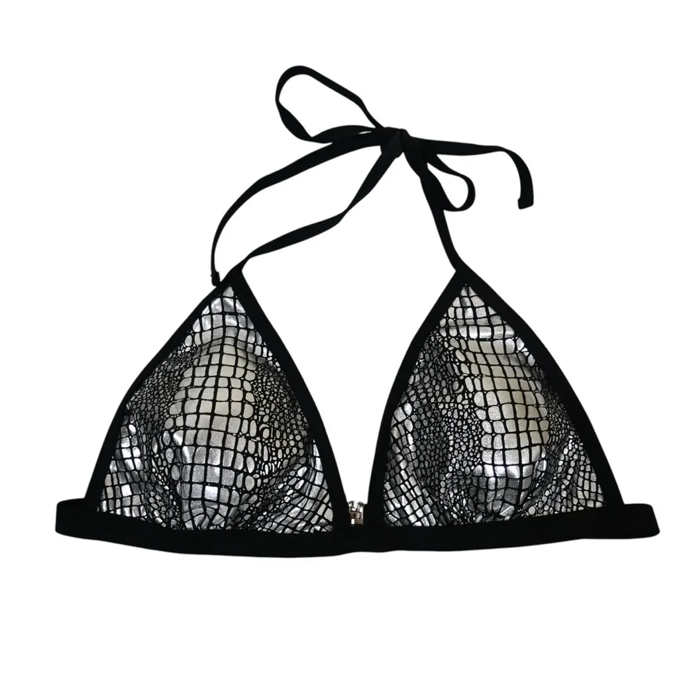 BeachSissi Womens L Silver Black Two Piece String Bikini - Image 3