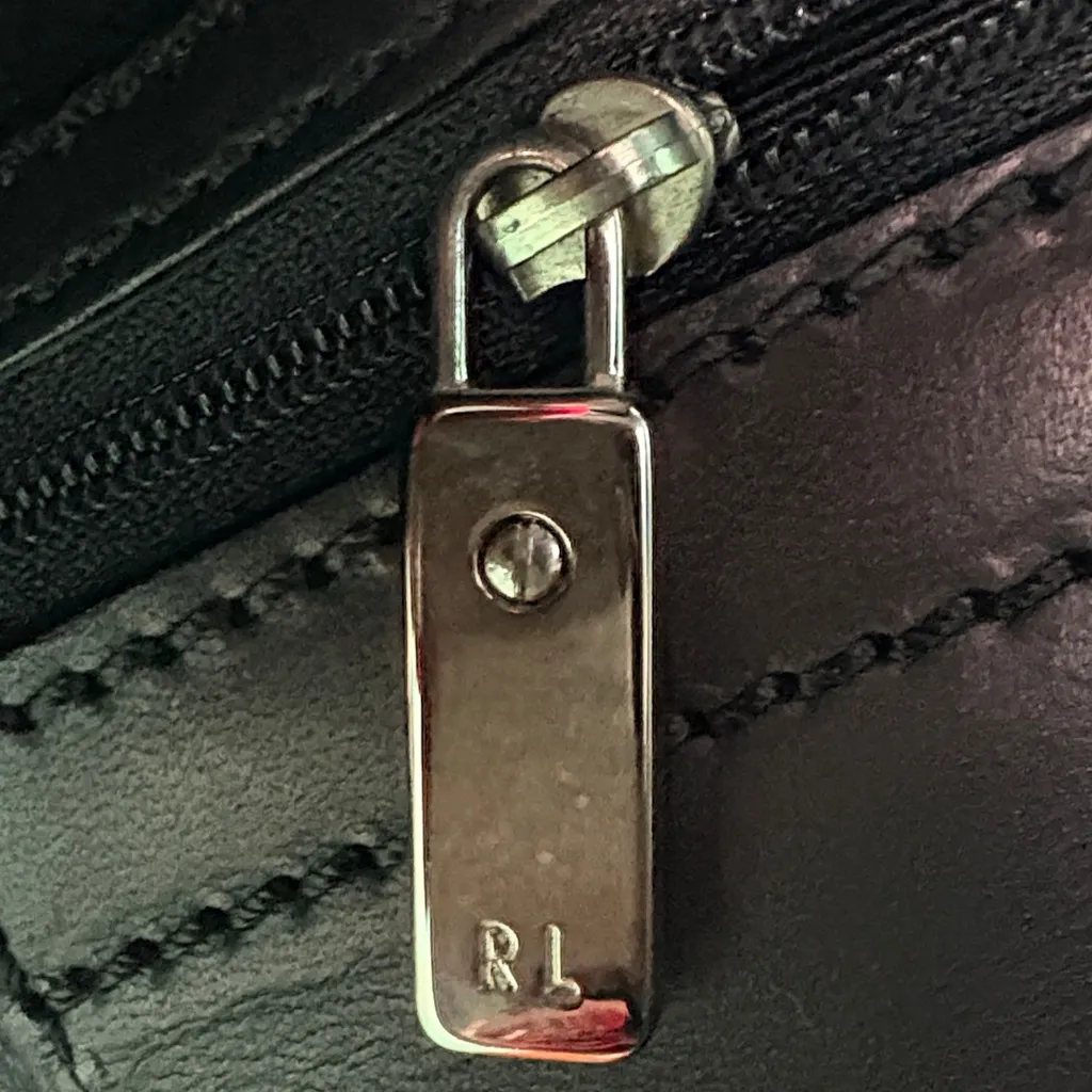 Ralph Lauren Vintage Black Leather tote Handbag - Image 11