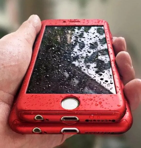 iPhone 8 Red 360 Full Cover Shockproof Case With Screen Protector - Image 3