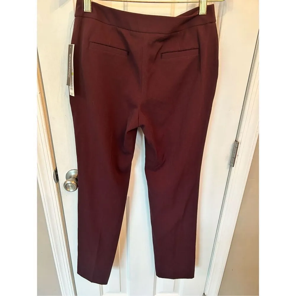 Raffaella burgundy dress pants size 4 petite work pants office wear stylish NWT - Image 4