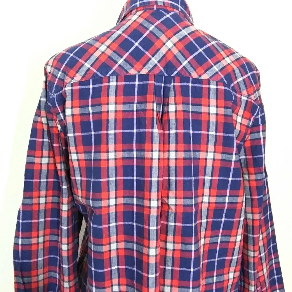 J.Crew plaid lightweight button down long sleeve women’s shirt Size Medium - Image 8