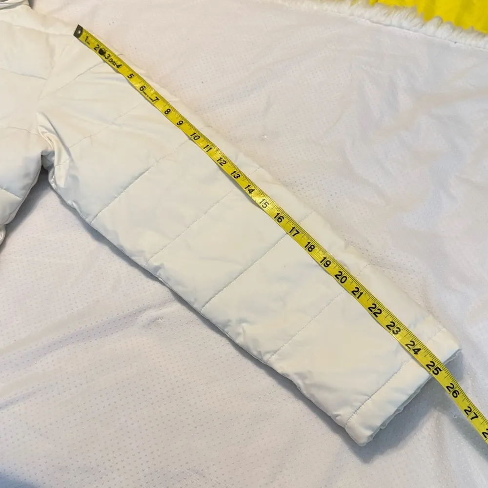 Kie White Puffer Coat Zip Up Longer Length SEE MEASUREMENTS Approx. Large Size undefined - Image 14