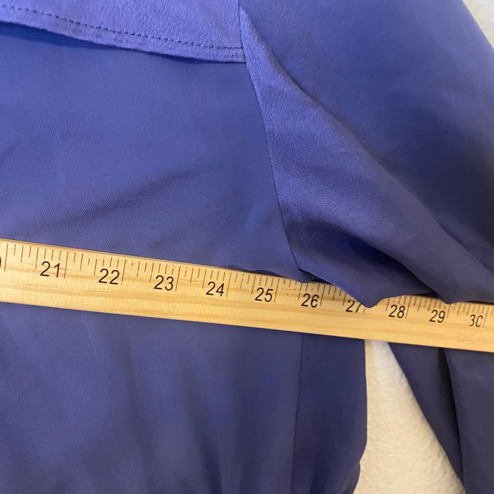 Chicos Blue Sheer Back Anorak Jacket Womens Size 3 (XL) Roll Tab Sleeve Full Zip - Image 12