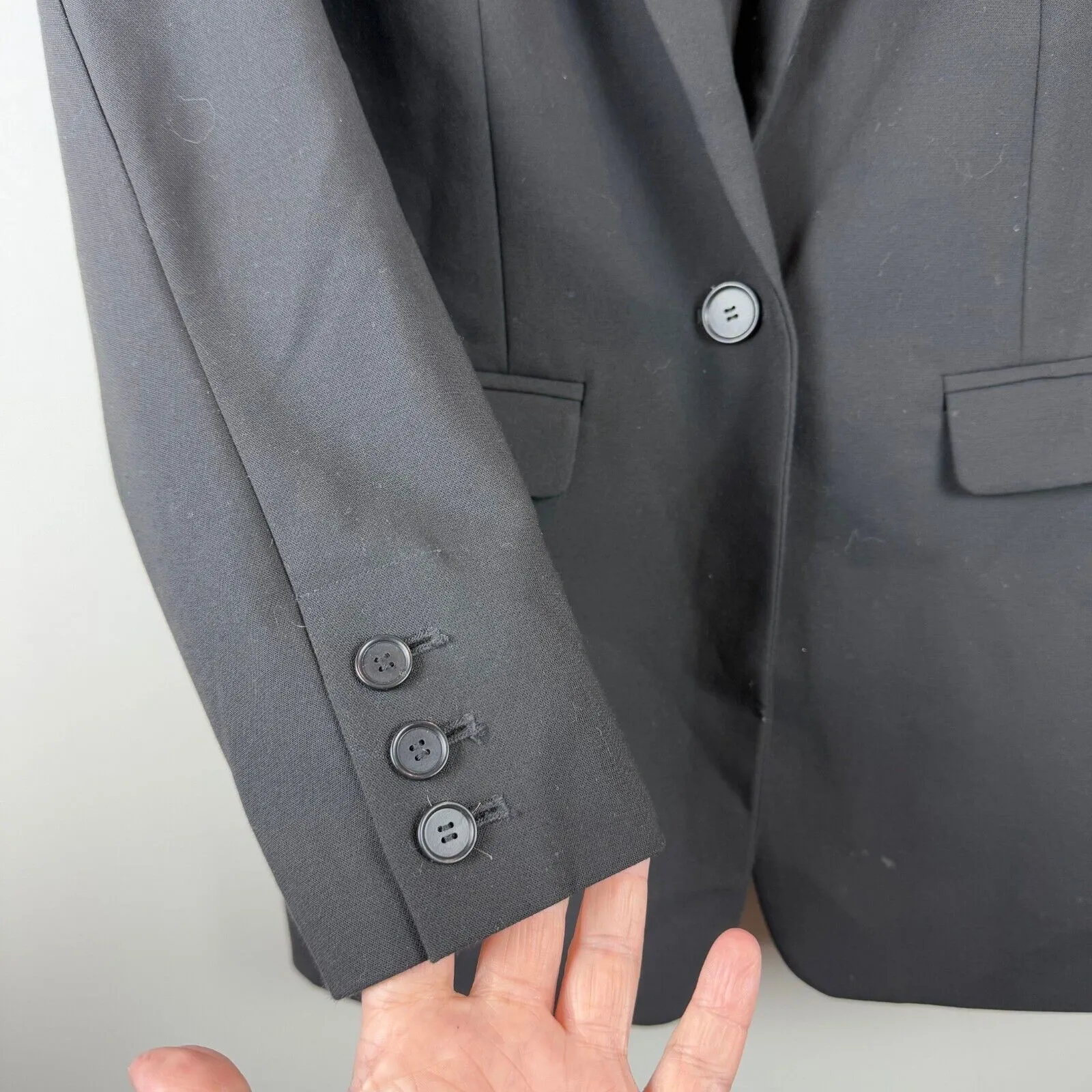 Loft Blazer Women's 8 Petite Black One Button‎ Collared Professional Work Career - Image 5