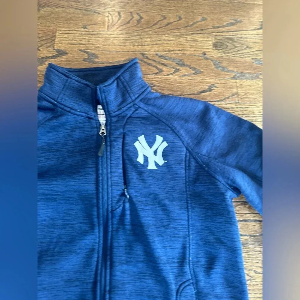 NY YANKEES FLEECE LINED JACKET Size Large G0778 Blue - Image 3