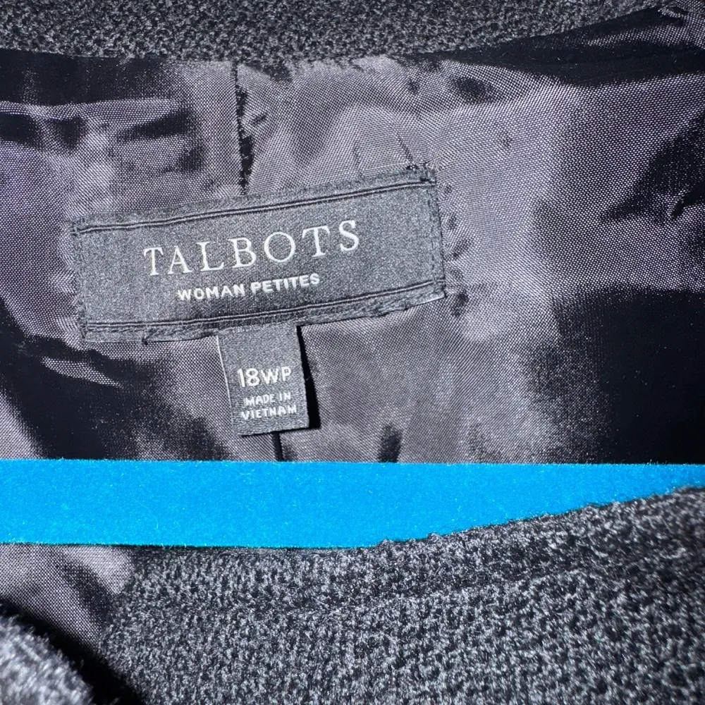 Talbots women’s blazer 3 button  boulce’ jacket‎ black size 18 w petite - Image 5