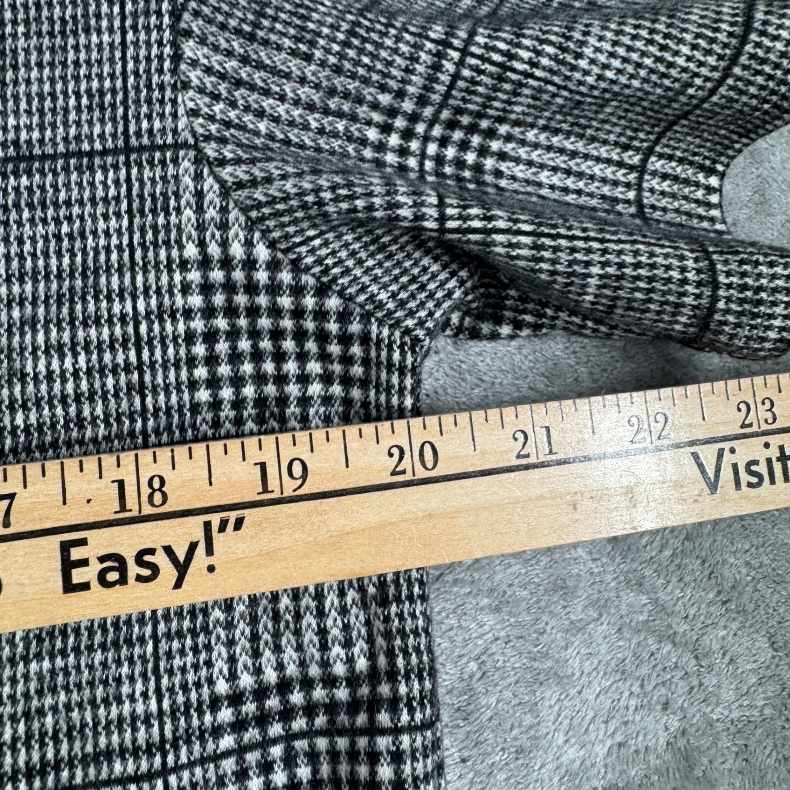 Banana Republic Plaid Top Womens Small Gray‎ Glen Check Short Sleeve Minimalist - Image 10