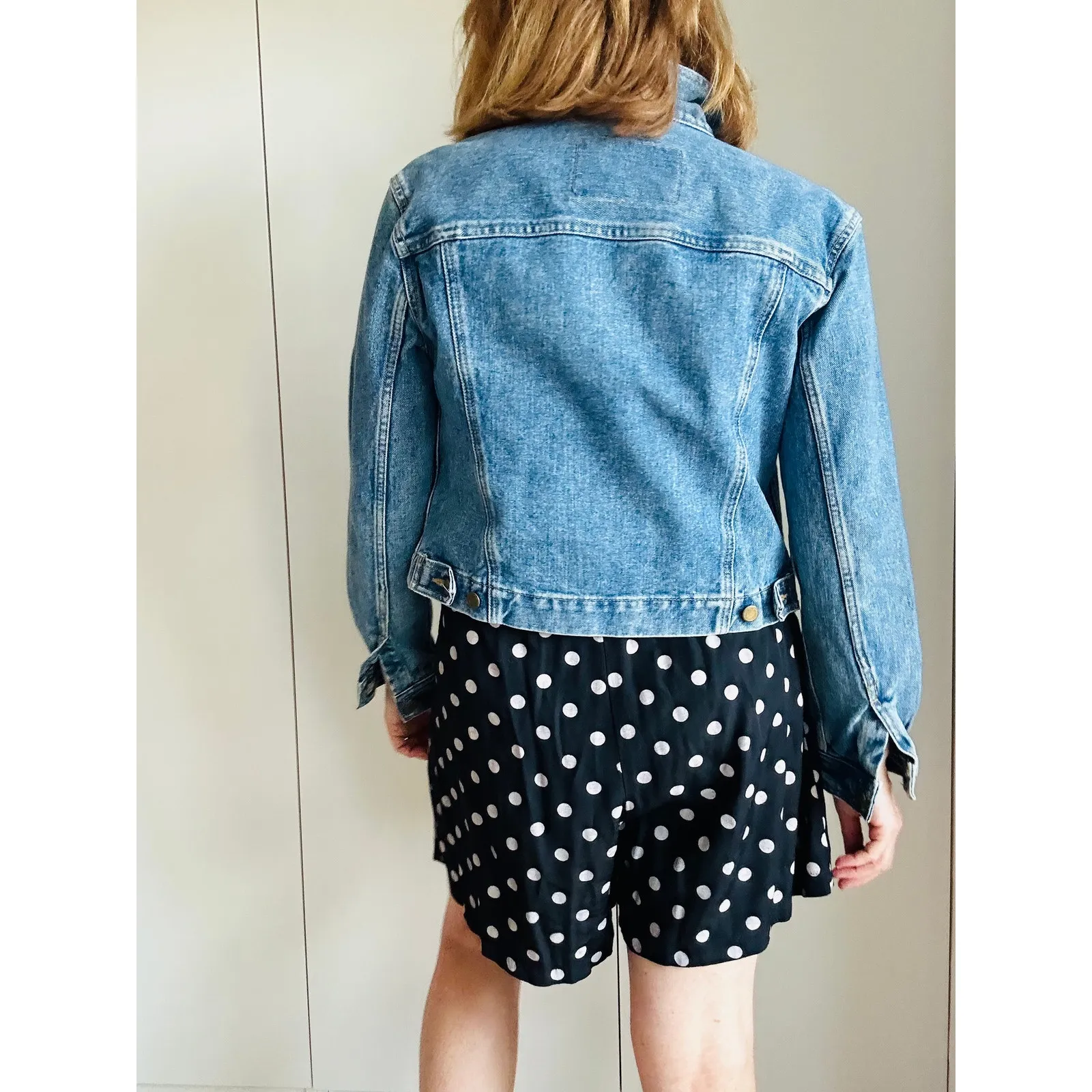 Women's Denim jacket Size Modern Medium Nautral Fiber cotton Timeless USA - Image 8