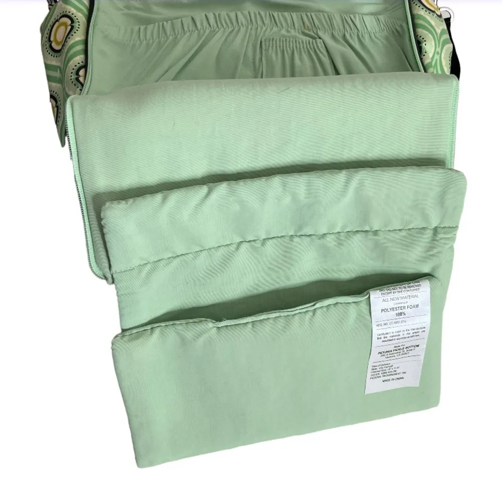 PETUNIA PICKLE BOTTOM Green White Black Diaper Bag Changing Pad Handles Strap - Image 5