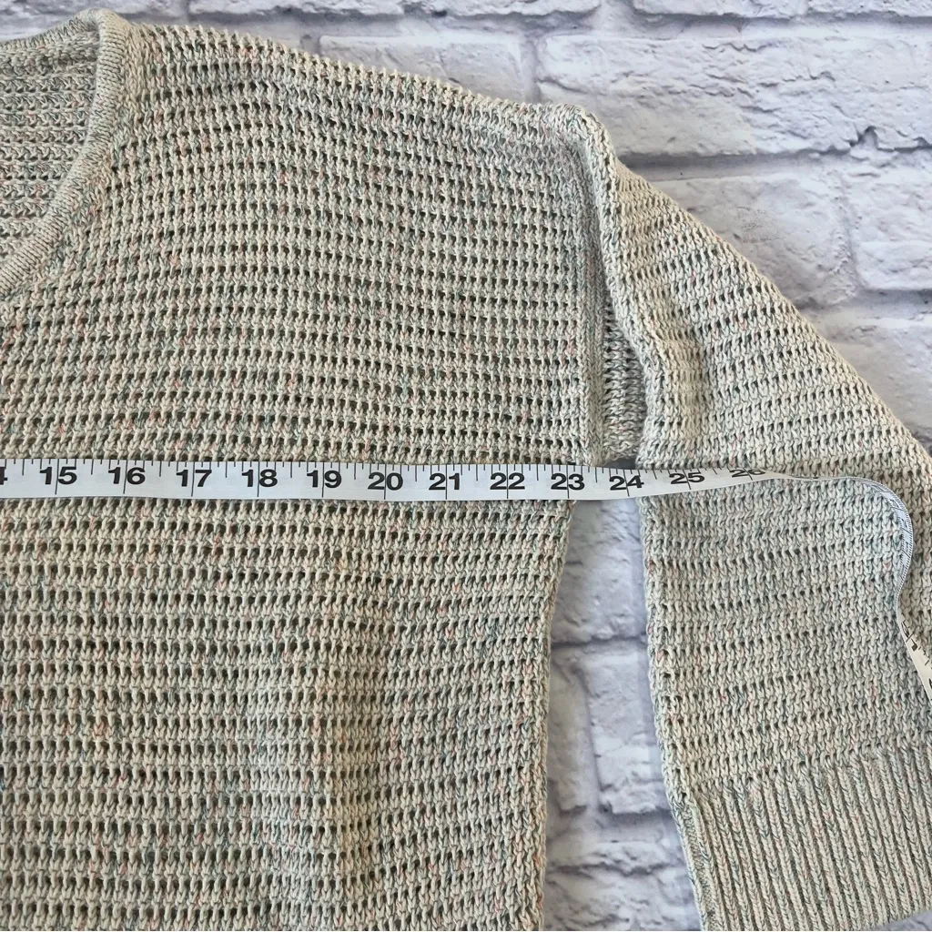 Madewell rainbow marled seville Cozy Cream boxy Knit v neck Sweater S - Image 6