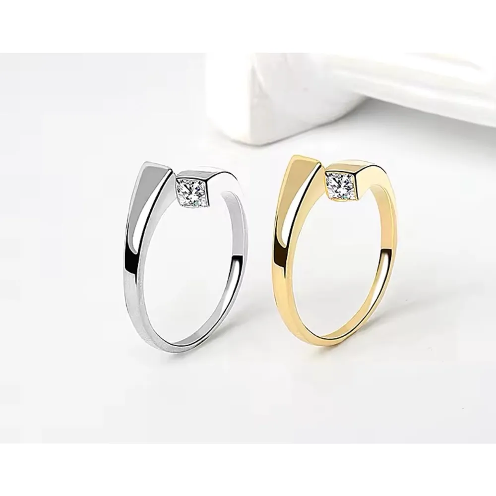 Sparkling Unique‎ Bypass Ring | 14k Over Sterling Silver - Image 3