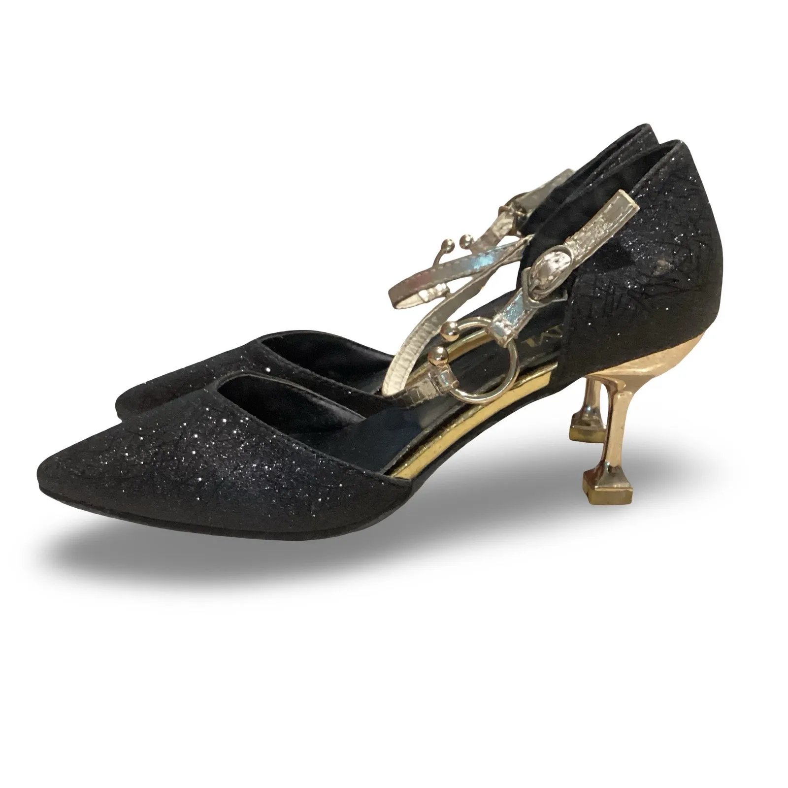 YM Glitter Heels Black Size 8.5 - Image 5