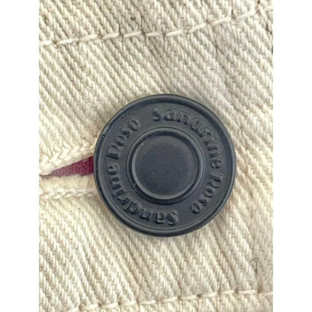 Sandrine Rose Reworked Cream Denim Overalls size Small White - Image 4