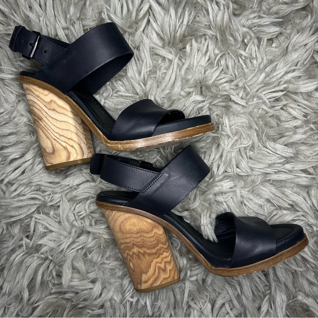 Vince Haley black chunky block heel slingback platform sandals women shoe size 7 - Image 7