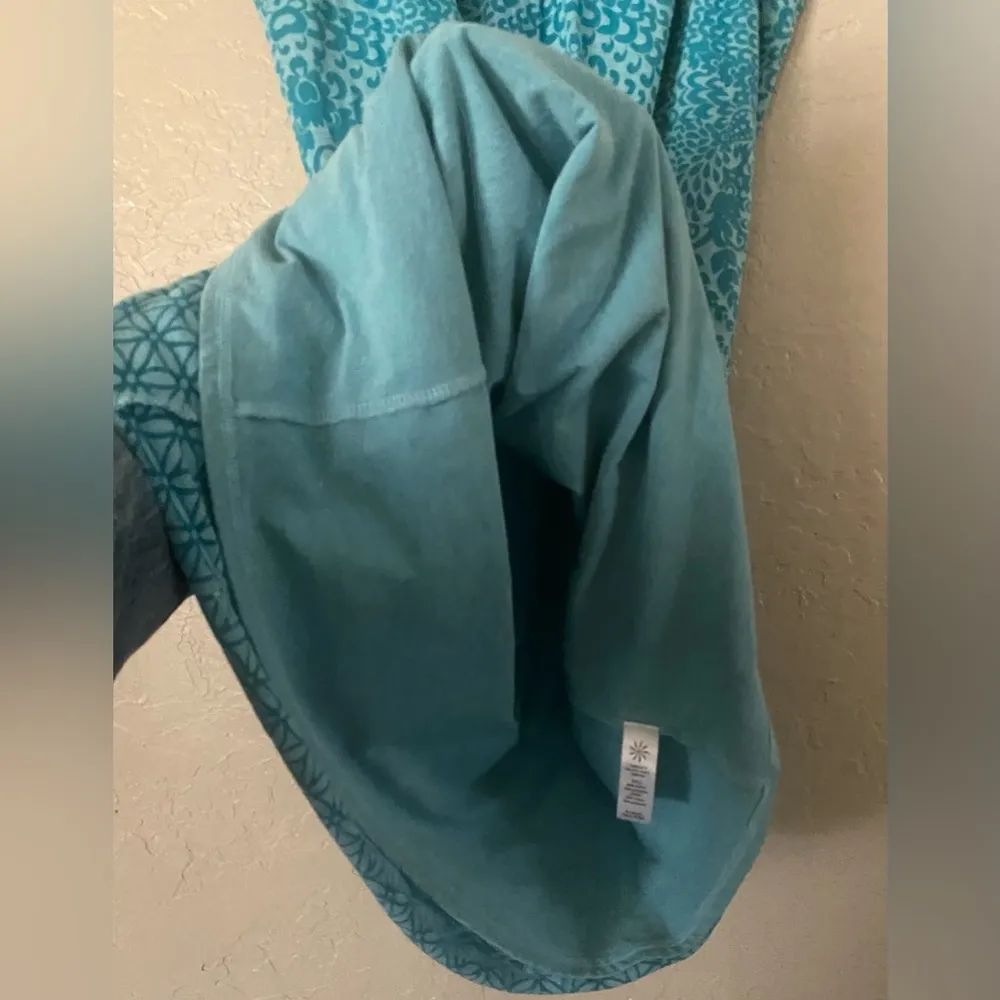 Athleta Dress Womens Small Blue Floral  Print Sleeveless Knit Athleisure - Image 6