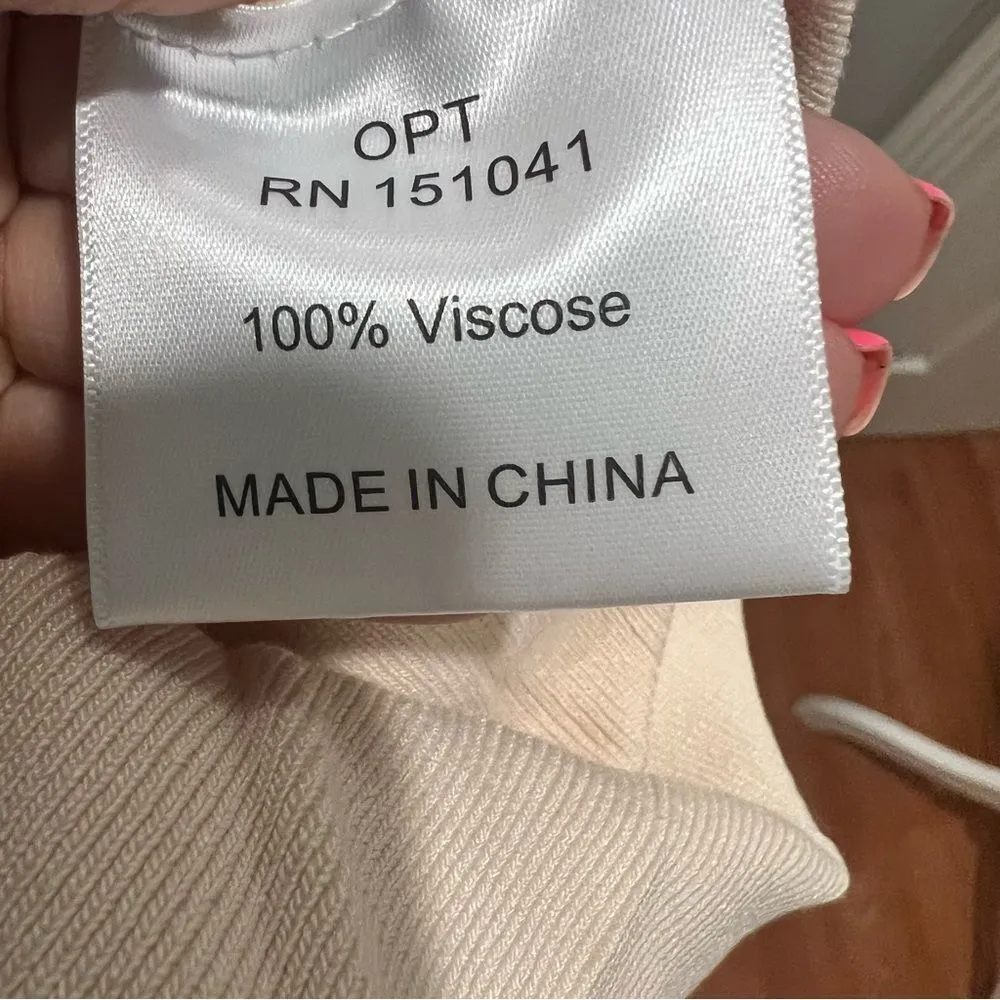 NWT O.P.T. women's cream ruched detail midi dress in cream xxs - Image 5