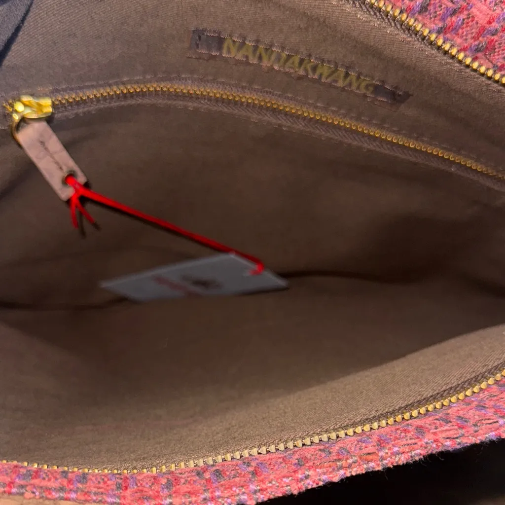 NWT Nandakwang Elegant Red Textured Women's Tote Bag - Image 8