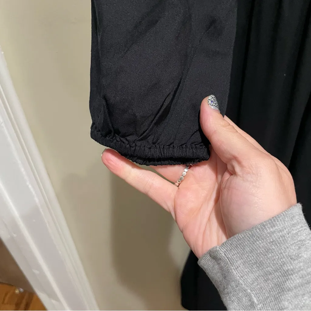 Hollister Smocked Long Sleeve Jumpsuit Solid Black Women’s Size Medium - Image 7