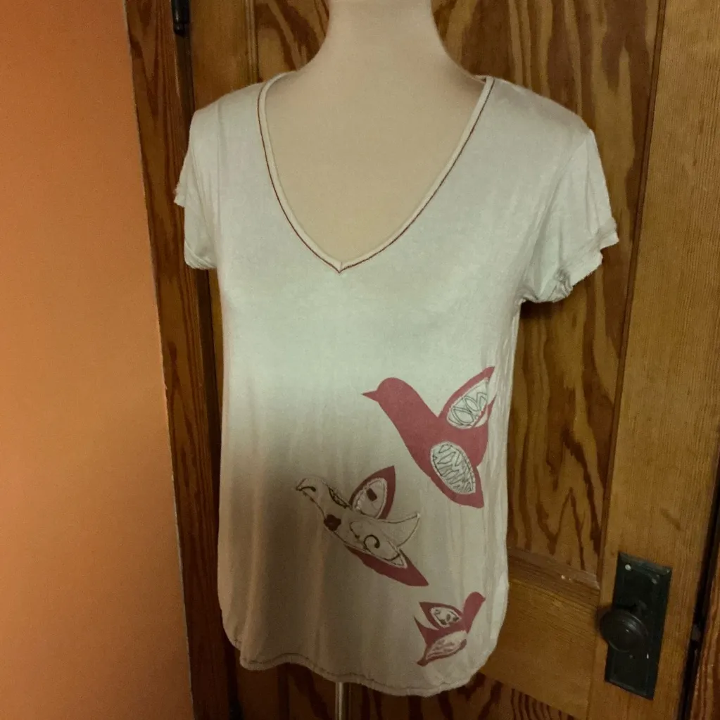 Salt of the earth birds n peace sign unique t shirt Size L - Image 6