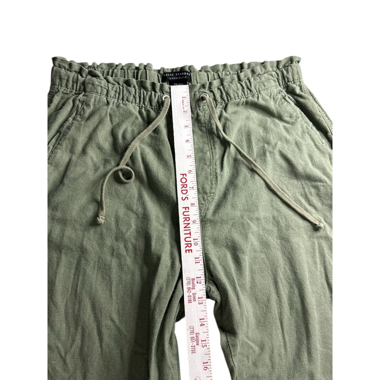 Social Standard Sanctuary‎ Pants Solstice Linen Jogger Pant XXL Green Relaxed - Image 6