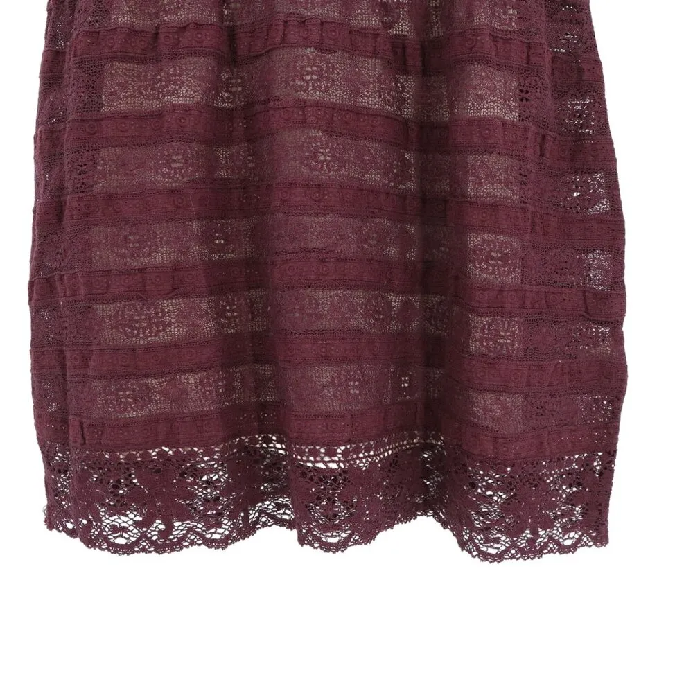 NWT Sundance Catalog Lace Lyrica Short Sleeve Aubergine Dress Petite 2 P2 - Image 5