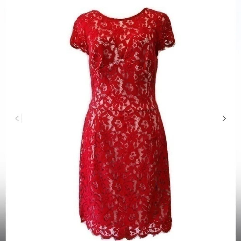 Nicholas Red Lace Dress Size 8 - Image 3