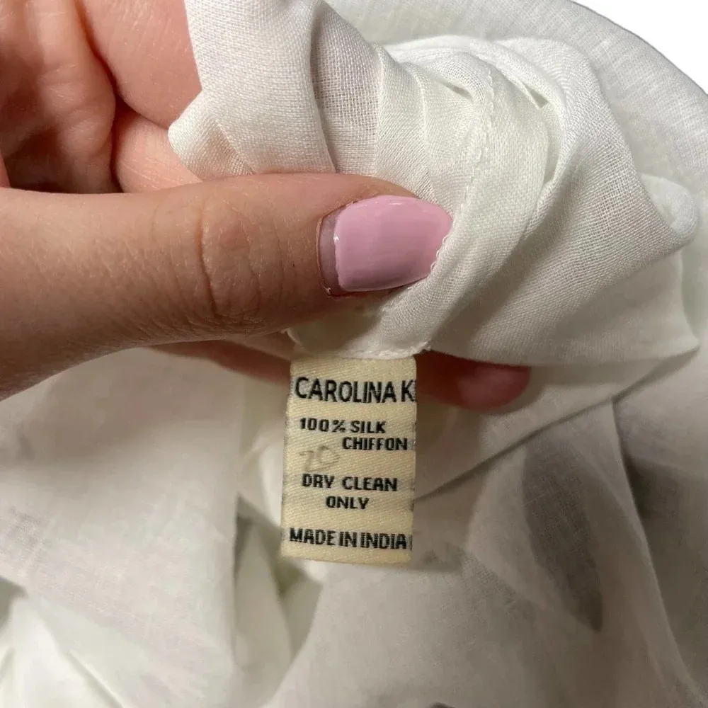 Carolina K for Free People Alexa Maxi Dress White Black Leaves Size Small‎ - Image 15