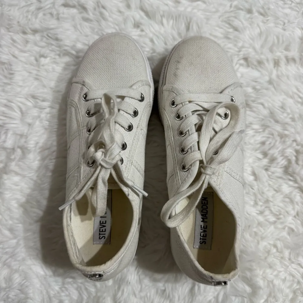Steve Madden Emmi White Platform Tennis Shoes Size 6 - Image 9