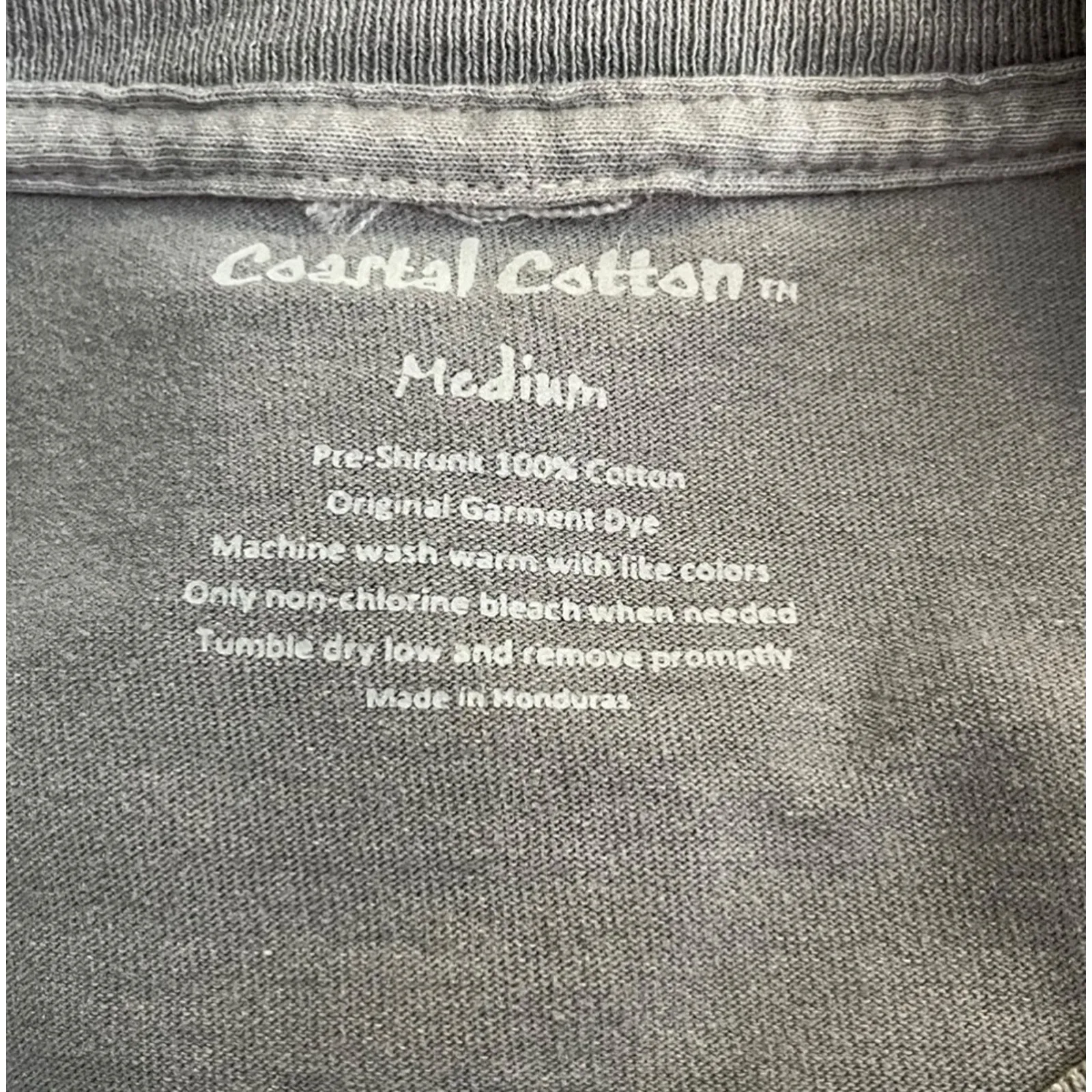 Coastal Cotton life uninhibited houndstooth fish skeleton tshirt Gray Size M - Image 9