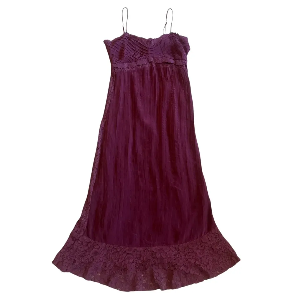 Farm Rio Lace Empire Waist Dress Spaghetti Strap Pleated Size Medium Womens NWOT - Image 4