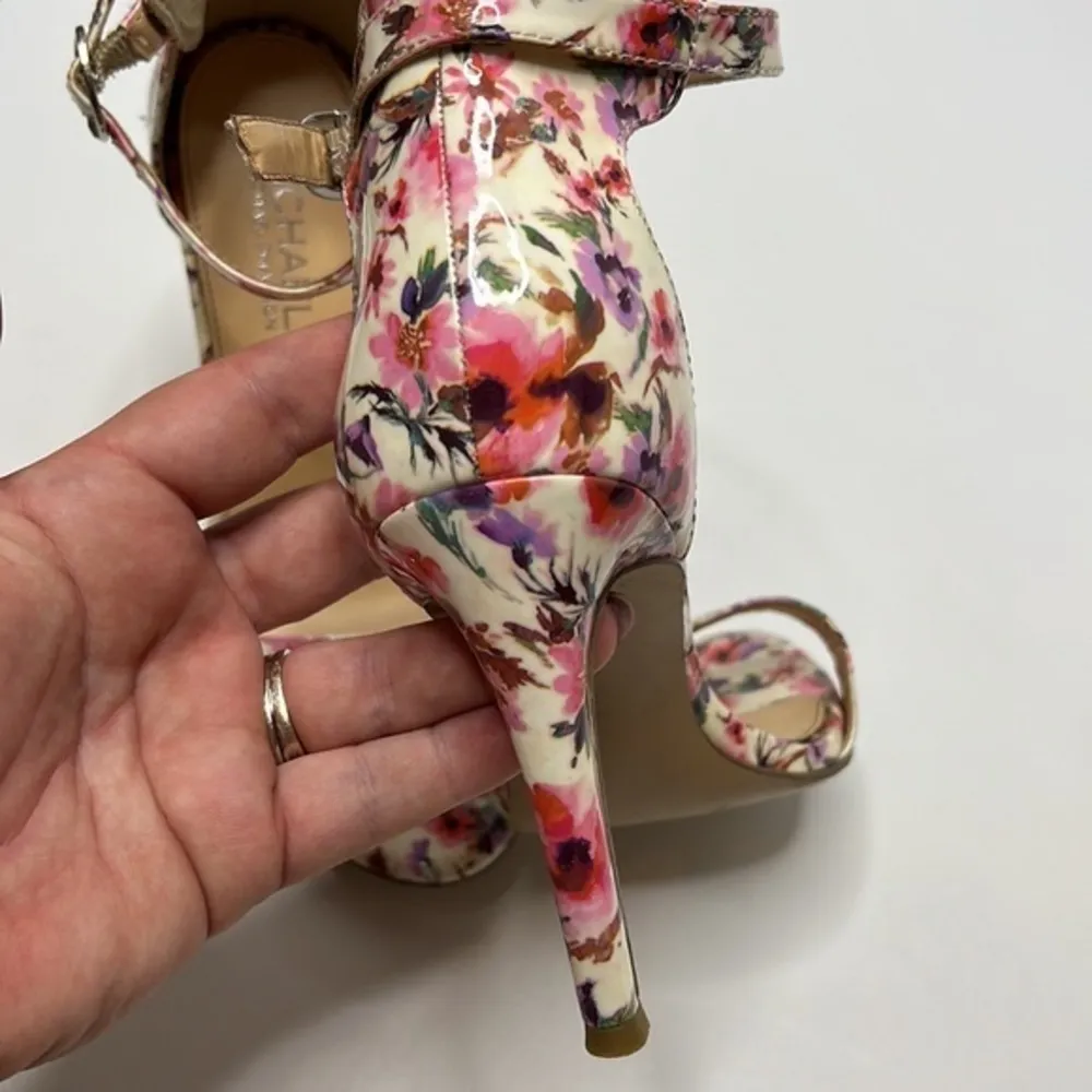 Michael Kors Floral Patent Leather Ankle Strap Heels - Image 6