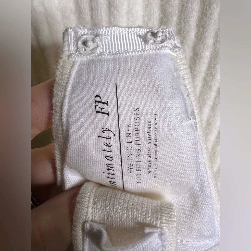 Free People Keep Me Warm Bodysuit Coconut Milk Ivory White Women's Size XL - Image 10