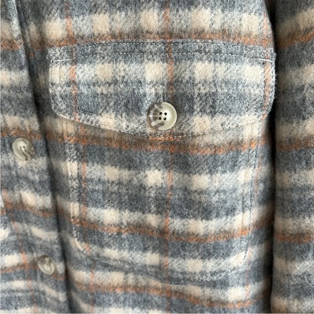 EUC Eddie Bauer Peninsula Shirt Jacket Butterscotch Plaid Medium Retail $159.00 - Image 9