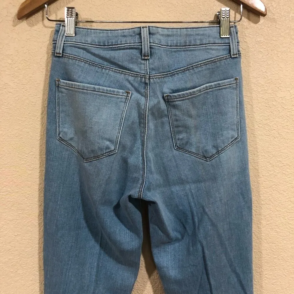 L'Agence NEW flare leg high waisted denim light blue wash jeans 25 - Image 7