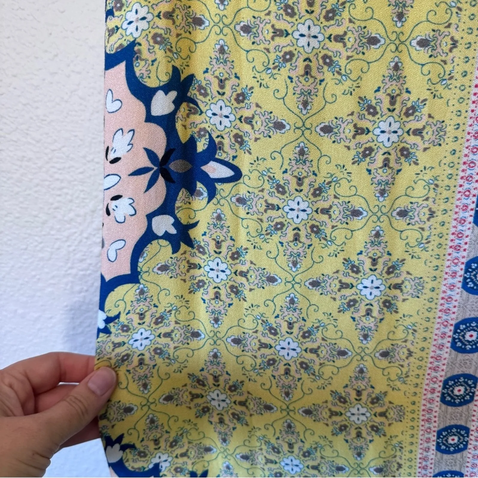 Sundance Yellow Purple Floral Sleeveless Shift Dress Womens 14 Modest Summer - Image 6