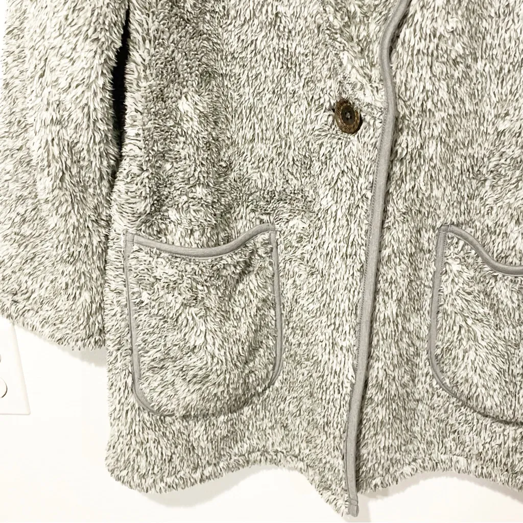 Soft Surroundings Size XS Grey Most Wonderful‎ Cardi Fleece Sherpa Button - Image 3