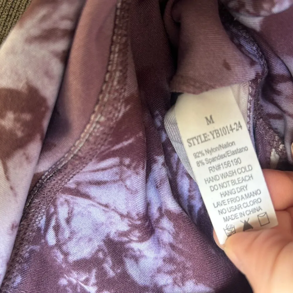 Purple tie dye crop top sports bra - Image 3