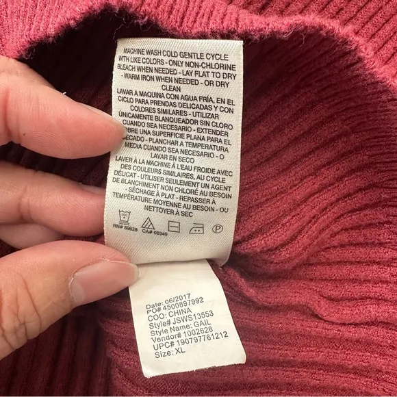 Jessica Simpson Ribbed‎ Midi Dress Junior XL Bodycon Off Shoulder Stretch Red - Image 12