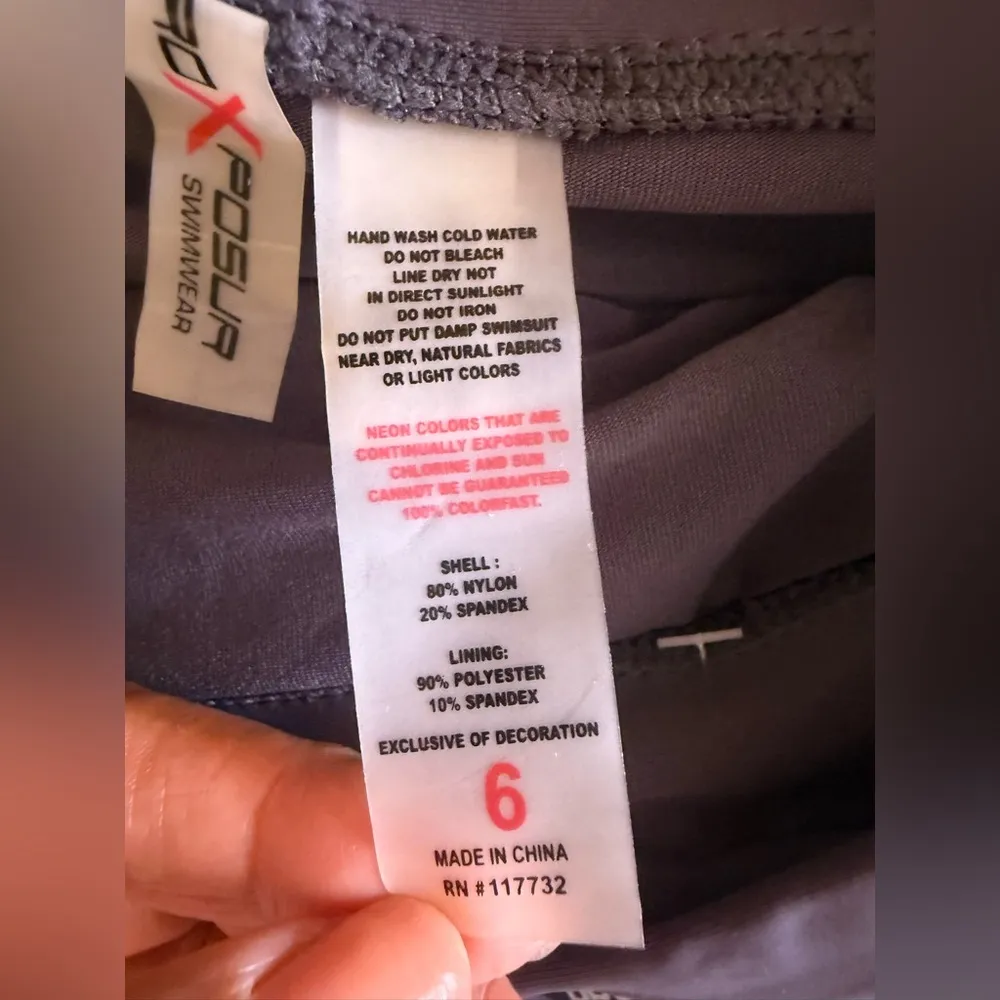 ZeroXposur Women's Swim Shorts gray size 6 elastic waist - Image 14