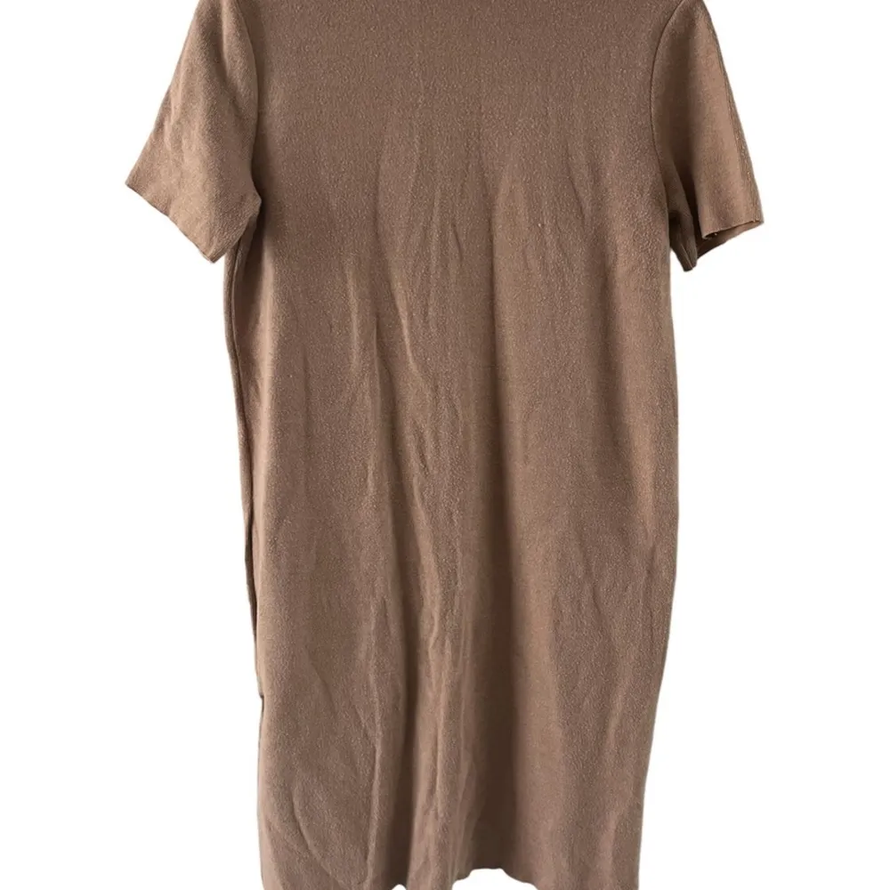 Zara Trafaluc Ribbed Collared Beige Sweater Dress Short Sleeved Size Large - Image 10