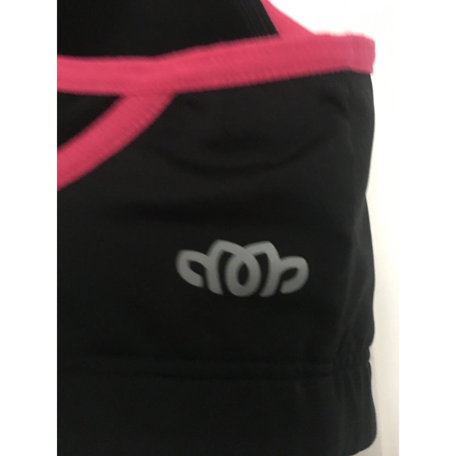 Maurice's Women's Sports Bra Top Zip Up Size Large Black Pink - Image 8