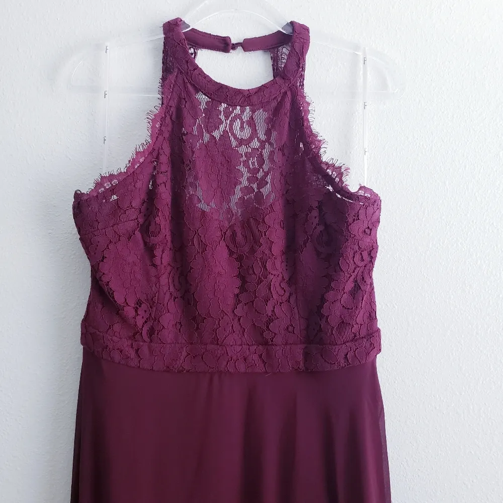 Lulu's Dance All Evening Lace Maxi Dress Red Size L - Image 3