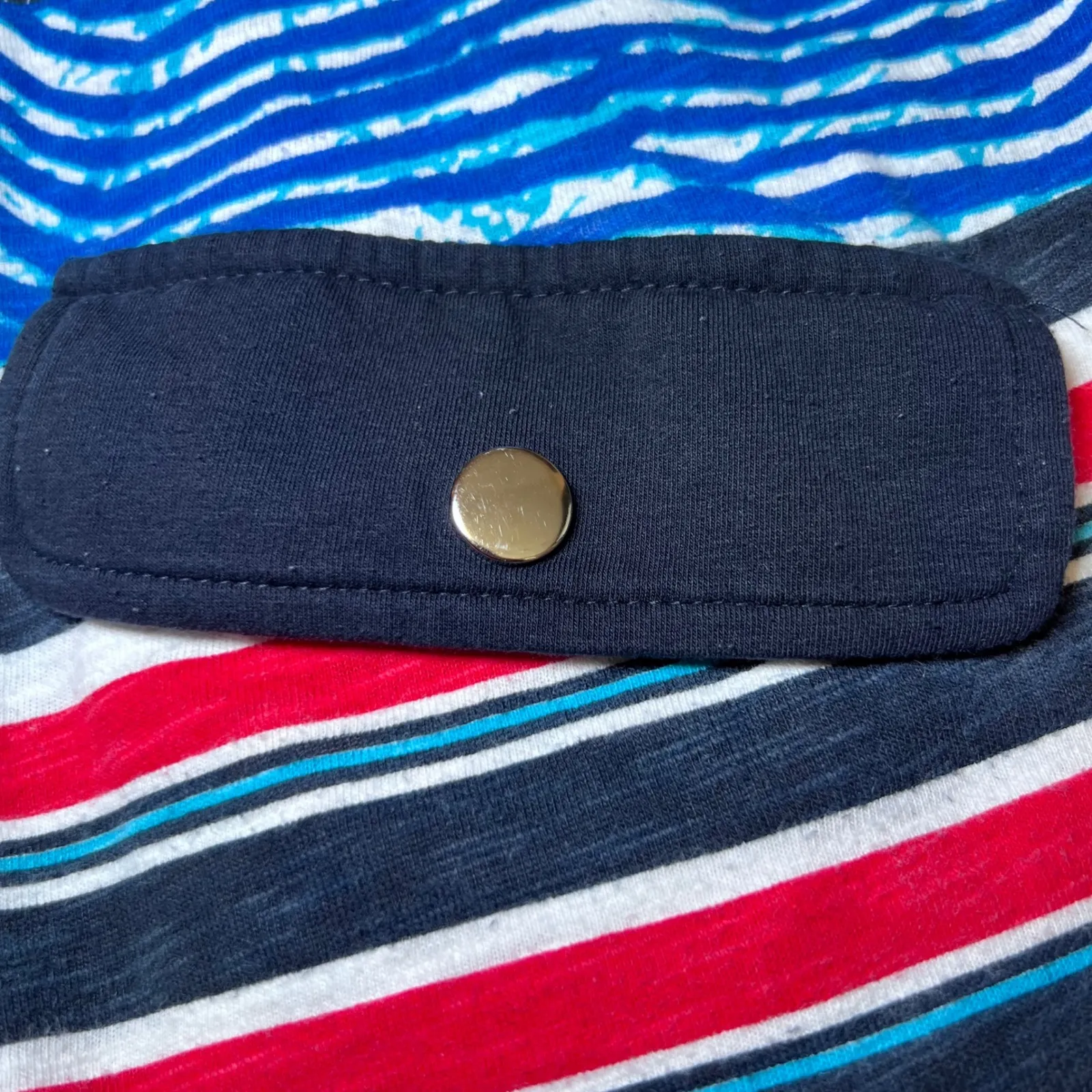 Onque Casuals Vintage Lightweight Jacket Women Large Red Blue Patriotic Nautical - Image 12