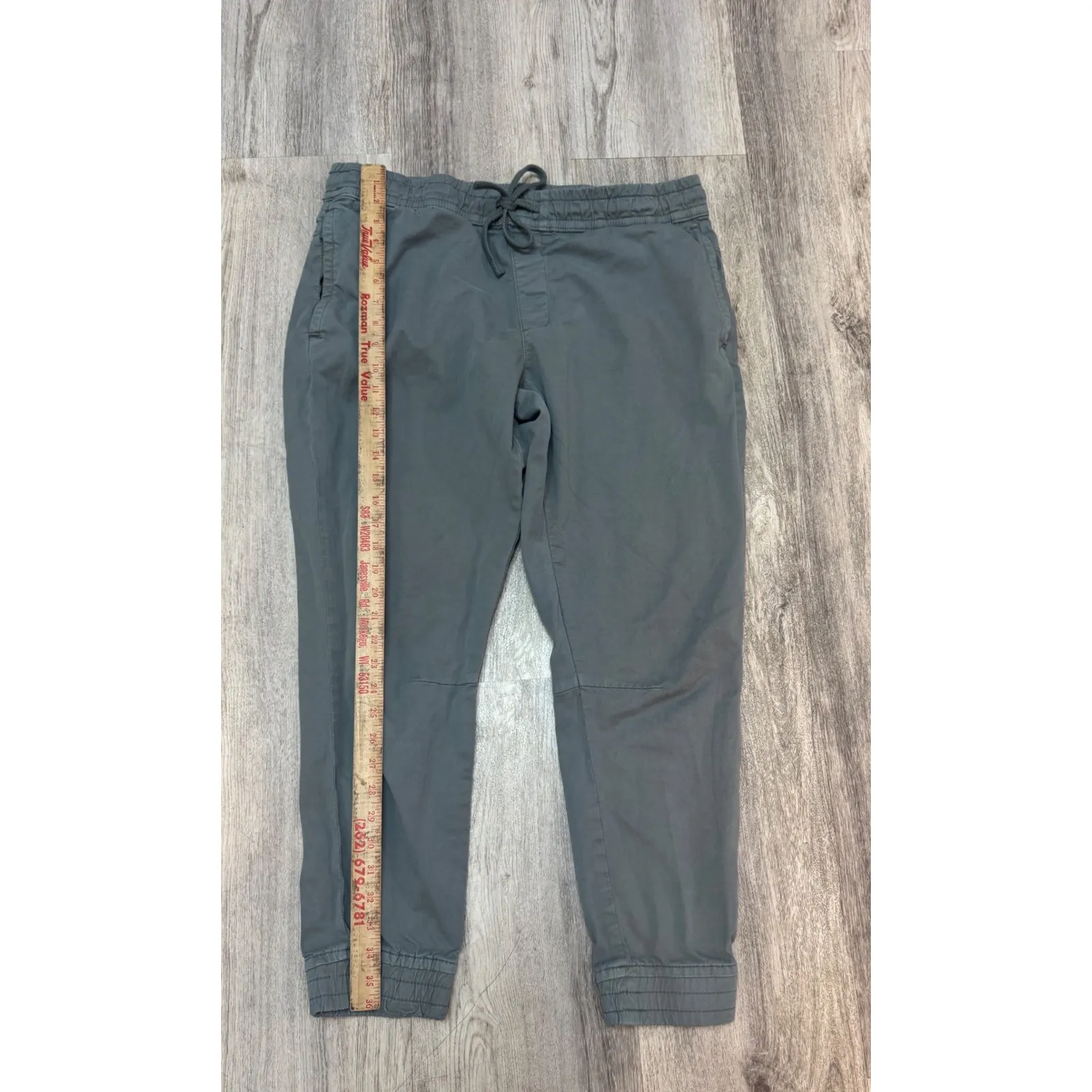 Zara Denimwear Jogger Pants Size XL‎ Gray Green  Elastic Waist Casual - Image 5