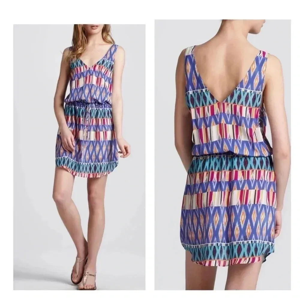 Rory Beca Fiery Printed Drawstring Silk Dress Size XS - Image 2