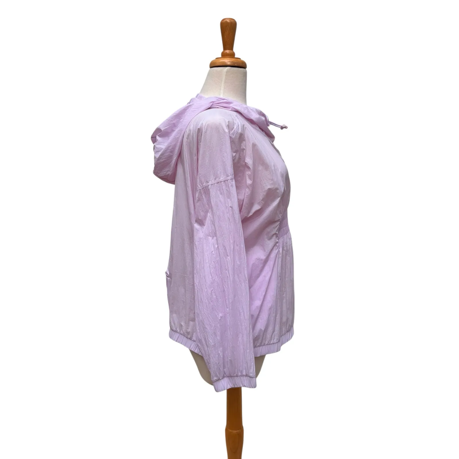 Athleta Dispatch Anorack Jacket Med Purple Hooded Nylon Pullover Boxy Athleisure - Image 5