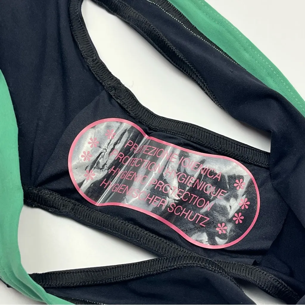 Dries Van Noten Gioia Black Green Swim Bikini Bottom Womens Size Large NWOT - Image 7