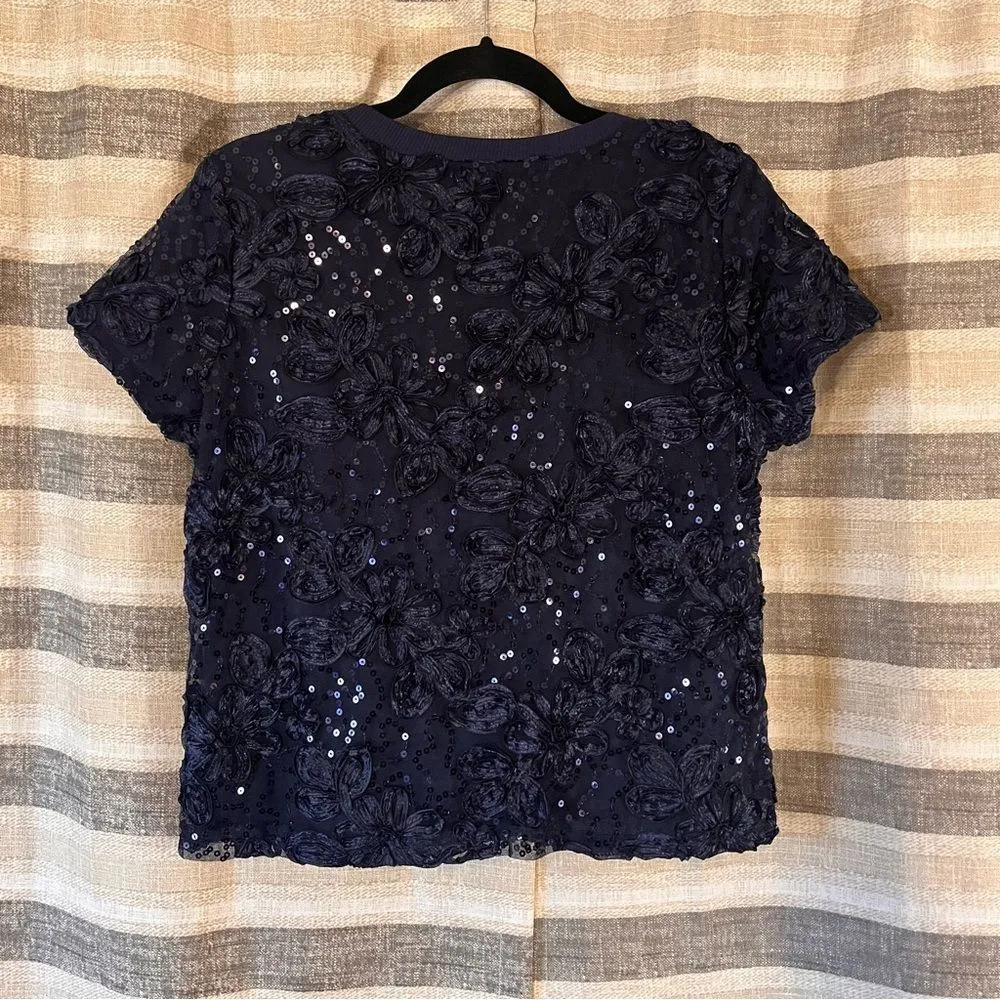 Cupio Blue Sequin Top Size‎ Medium - Image 2